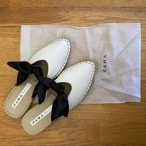 Zara Natural Mules with Bows Espadrilles